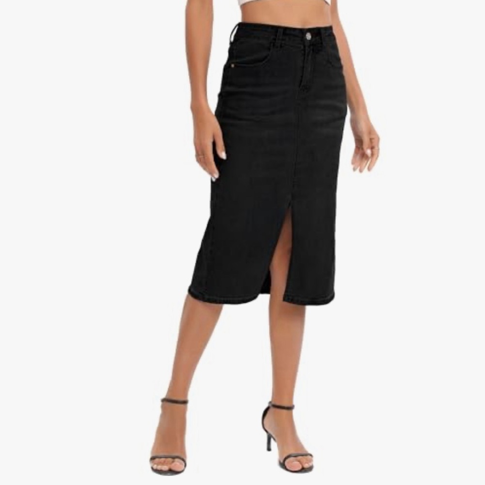 Classic Black Midi Skirt